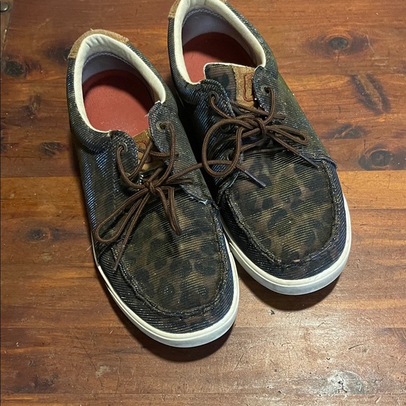 Twisted X Shoes - Twisted X Leopard Casual Shoes w/ Blue/Gold Shimmer